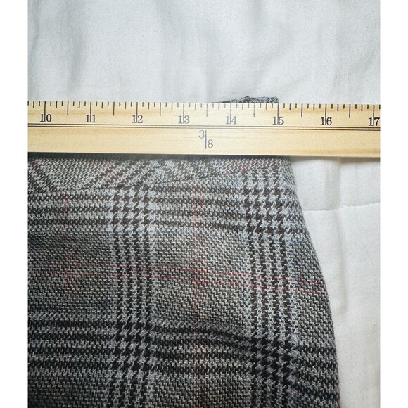 MEXX Wool Blend Brown Plaid Preppy Y2K Mini Skirt SIZE 10 - Picture 7 of 9